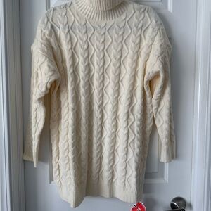 Cream Cable Knit Women's Sweater